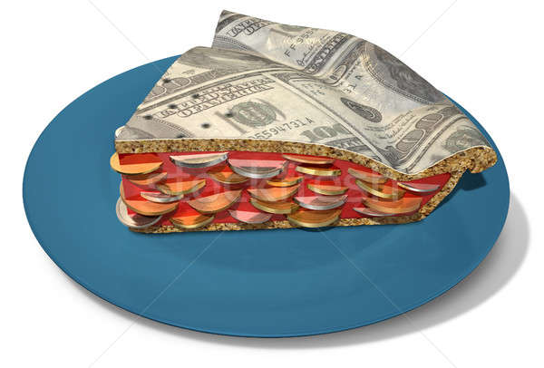 Slice Of Dollar Money Pie Stock photo © albund