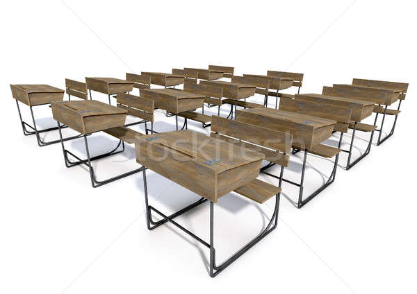 Vintage Wooden School Desk Stock Photo C Allan Swart Albund