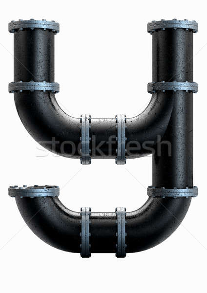 Foto d'archivio: Pvc · pipe · lettera · concetto · metal · isolato