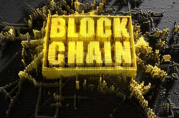 Pixel Block Chain Stock photo © albund