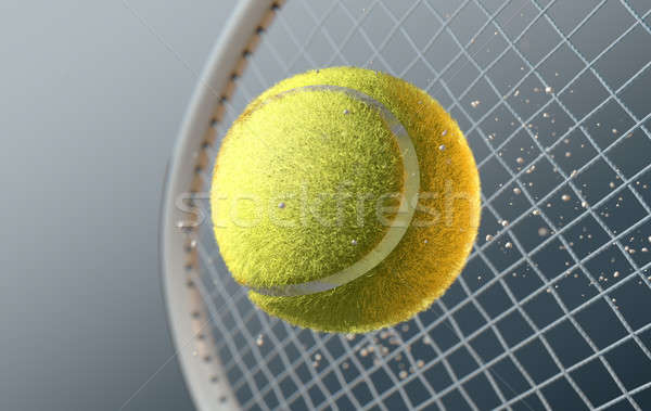 Tennis Ball Striking Racqet In Slow Motion Stock photo © albund