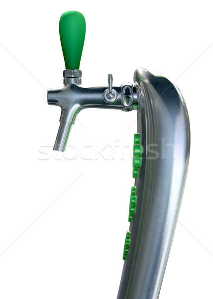 Irlandais bière robinet vert chrome trèfle [[stock_photo]] © albund