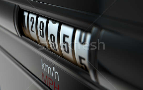 Auto Kilometerzähler groß 3d render Analog Stock foto © albund