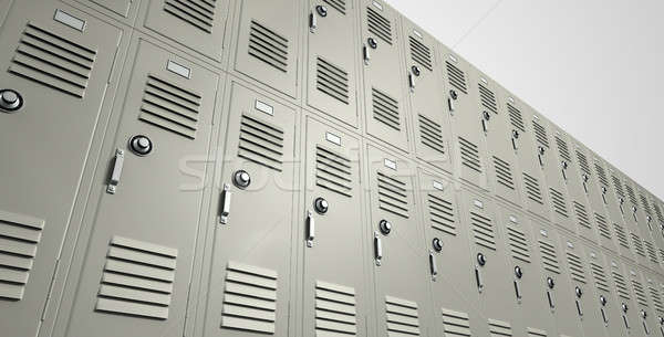School Lockers Perspective Stock photo © albund