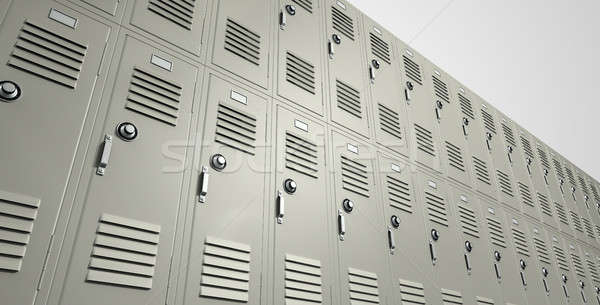 Stock photo: School Lockers Perspective