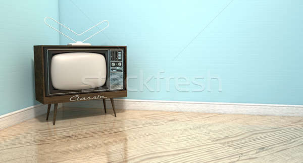 Foto stock: Velho · clássico · televisão · quarto · vintage · conjunto