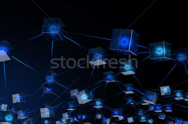 Blockchain Data Network Stock photo © albund