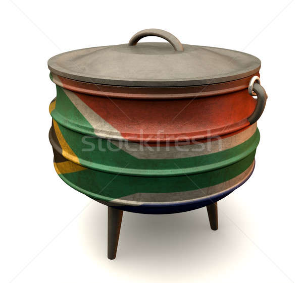 South African Potjie Pot Painted Flag Stock photo © albund