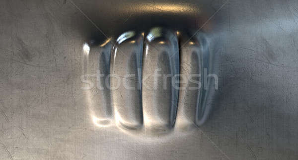 Fist Punched Metal Stock photo © albund