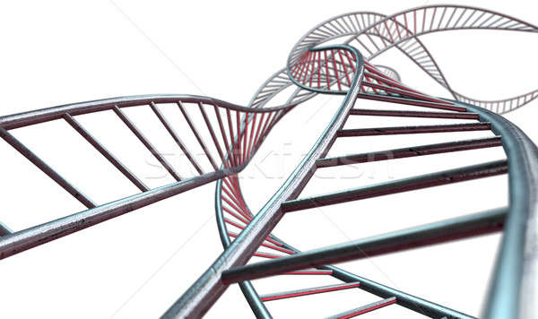 Spiraal genetica abstract draad staal kubus Stockfoto © albund