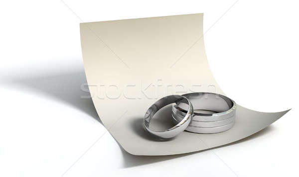 Mettre date anneaux note mariage engagement [[stock_photo]] © albund