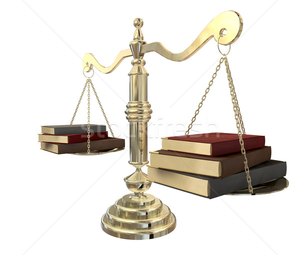 Equilibrio libros oro justicia escala tres Foto stock © albund