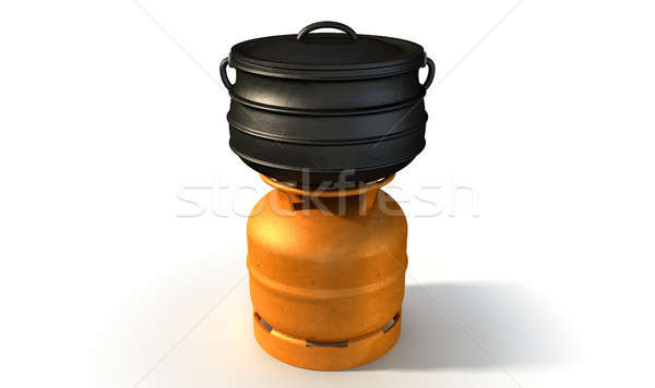 Benzin edény rendszeres fém narancs üveg Stock fotó © albund