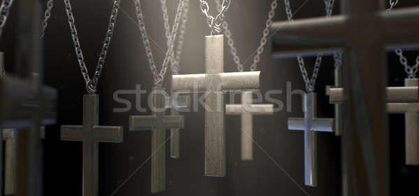 Hanging Metal Crucifixes  Stock photo © albund