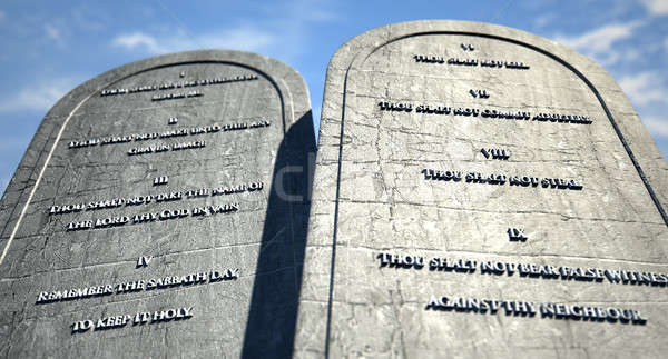 Ten Commandments Standing In The Desert Stock photo © albund