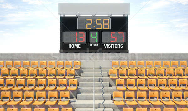 Sport stadion scorebord scherm boven dag Stockfoto © albund