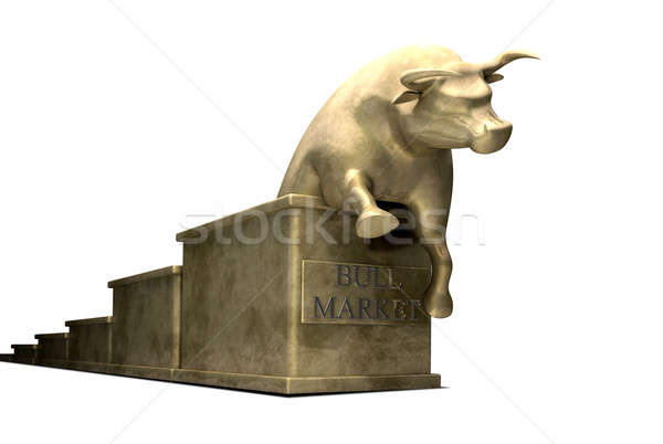 Bull Market Trend Cast In Gold Stock photo © albund
