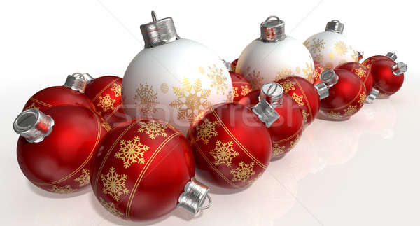 Mat witte Rood christmas collectie Stockfoto © albund