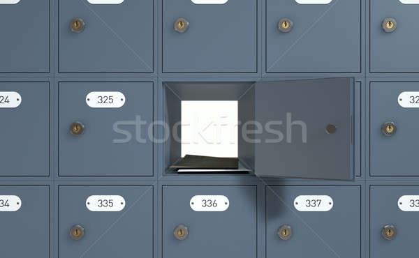 Postamt Boxen 3d render Bank Mail ein Stock foto © albund