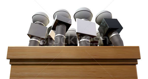 Press Conference Microphones And Podium Stock photo © albund