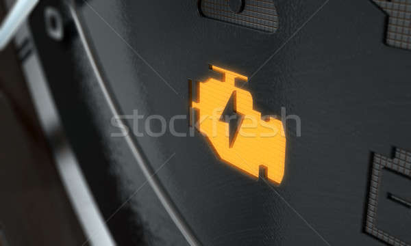 Laag benzine dashboard licht 3d render extreme Stockfoto © albund