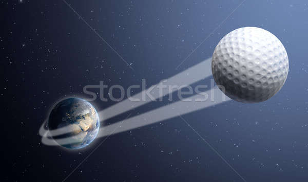Earth With Ball Swoosh In Space Stock photo © albund