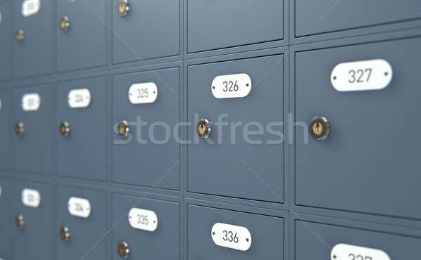 Oficina de correos cajas 3d banco mail metal Foto stock © albund