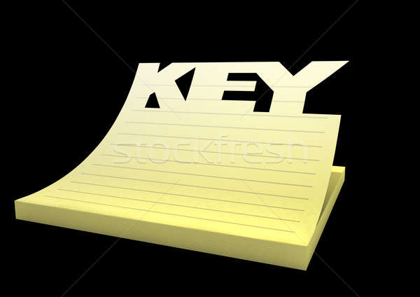 [[stock_photo]]: étroite · jaune · notepad · haut · page · mot