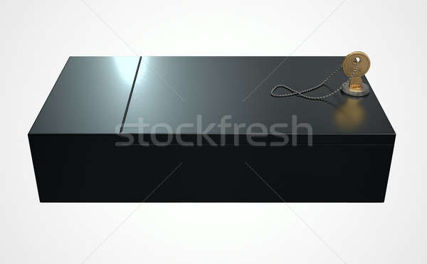Fekete széf előleg doboz 3d render zárva Stock fotó © albund