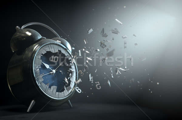 Table Clock Time Smashing Out Stock photo © albund
