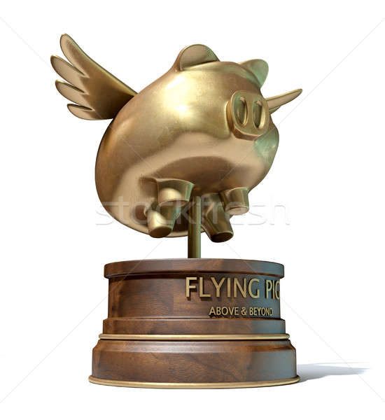 Flying Pig Trophy Award Stock photo © albund