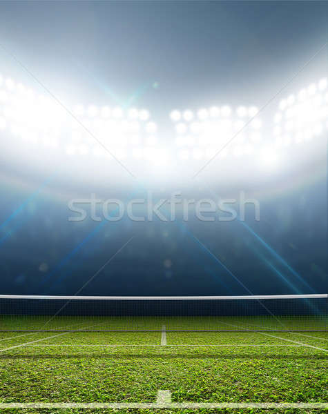 Stockfoto: Stadion · tennisbaan · arena · groene · gazon · oppervlak