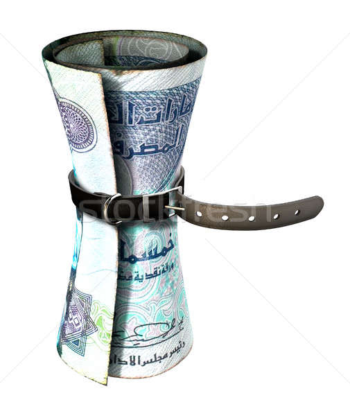 Tightening Belt Around Money Stock photo © albund