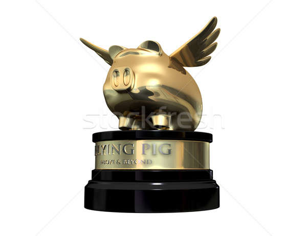 Suini volare trofeo premio oro battenti Foto d'archivio © albund