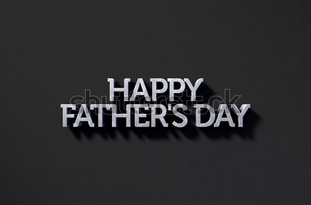 Día de padres feliz texto negro 3d metal ortografía Foto stock © albund