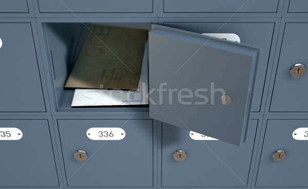 Postamt Boxen 3d render Bank Mail ein Stock foto © albund