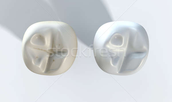 Dirty Clean Tooth Comparison Stock photo © albund