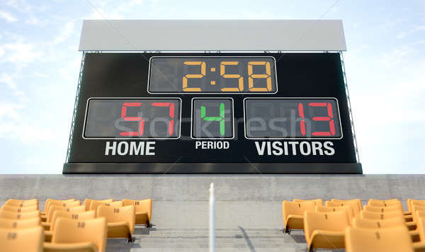 Spor stadyum sayı tahtası ekran üzerinde gün Stok fotoğraf © albund