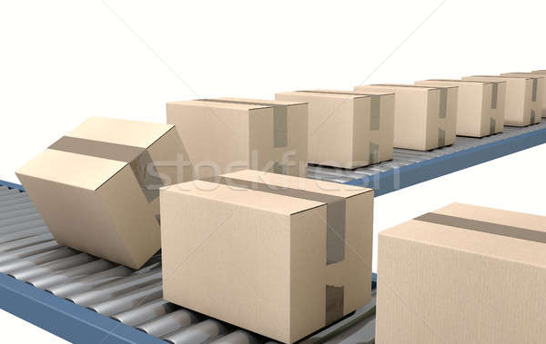 Roller Conveyor With Boxes Stock photo © albund