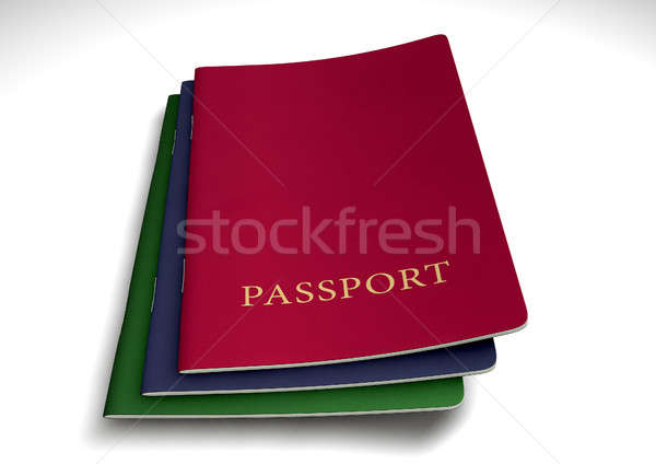 Foto stock: Pasaporte · aislado · blanco · estudio