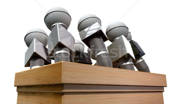 Pressekonferenz Podium Ansicht Holz Array Stock foto © albund
