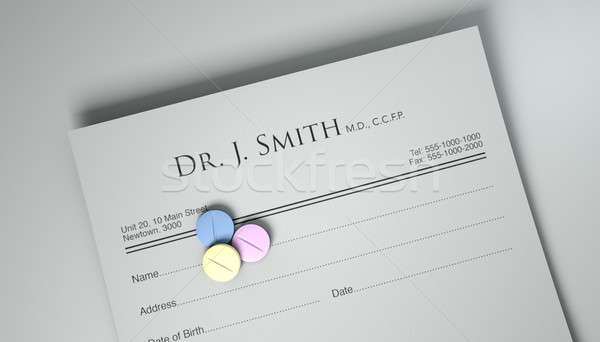 Doctors Prescription And Pills Stock photo © albund