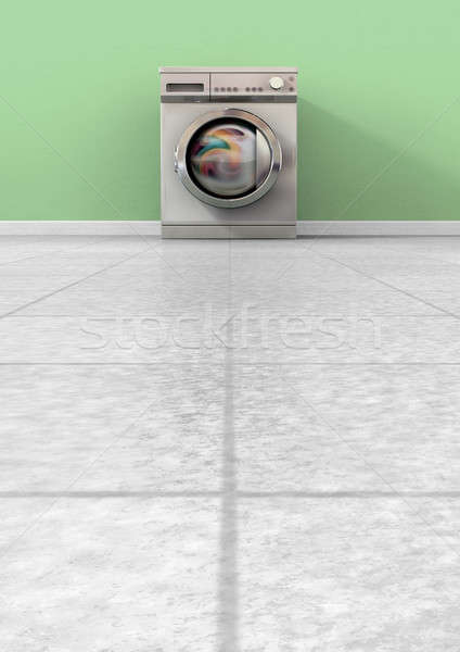 ストックフォト: 洗濯機 · フル · フロント · 表示 · 金属