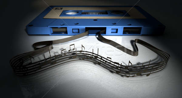 Cassette Tape And Musical Notes Concept Stock photo © albund