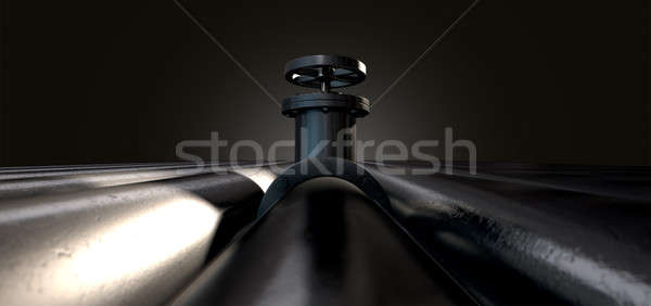 Metal Shutoff Valve And Pipes Stock photo © albund