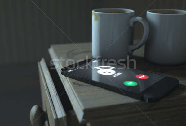 Bedside Table And Cellphone Stock photo © albund