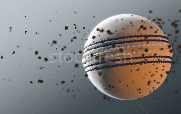 Foto stock: Cricket · pelota · vuelo · sucia · blanco · cuero