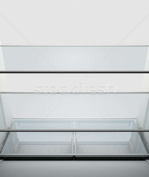 Hűtőszekrény belső kilátás bent üres háztartás Stock fotó © albund