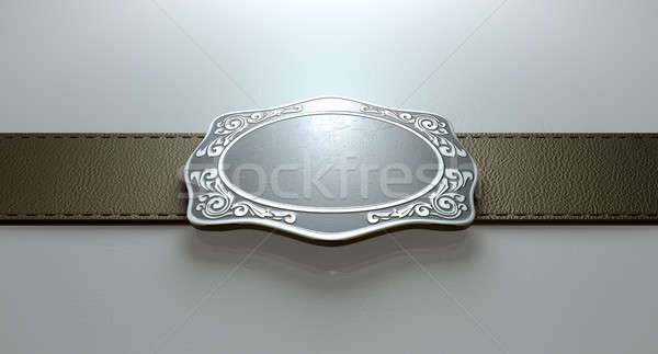 Ceinture boucle cuir fonte isolé [[stock_photo]] © albund