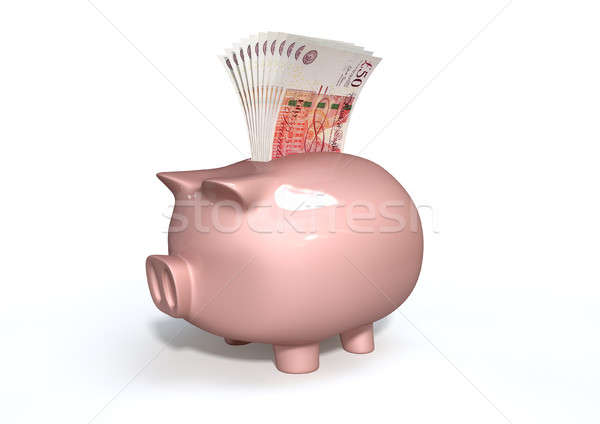 Piggy Bank Saving British Pounds Stock photo © albund